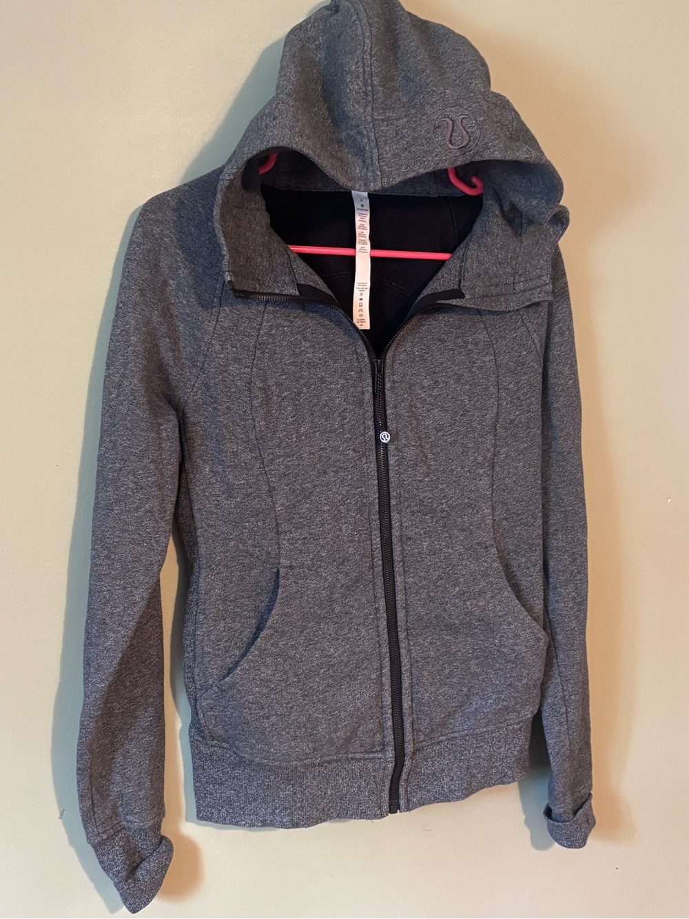 lululemon Athletica Dark Grey Scuba Hooded Zip-Up Jacket Size 6
